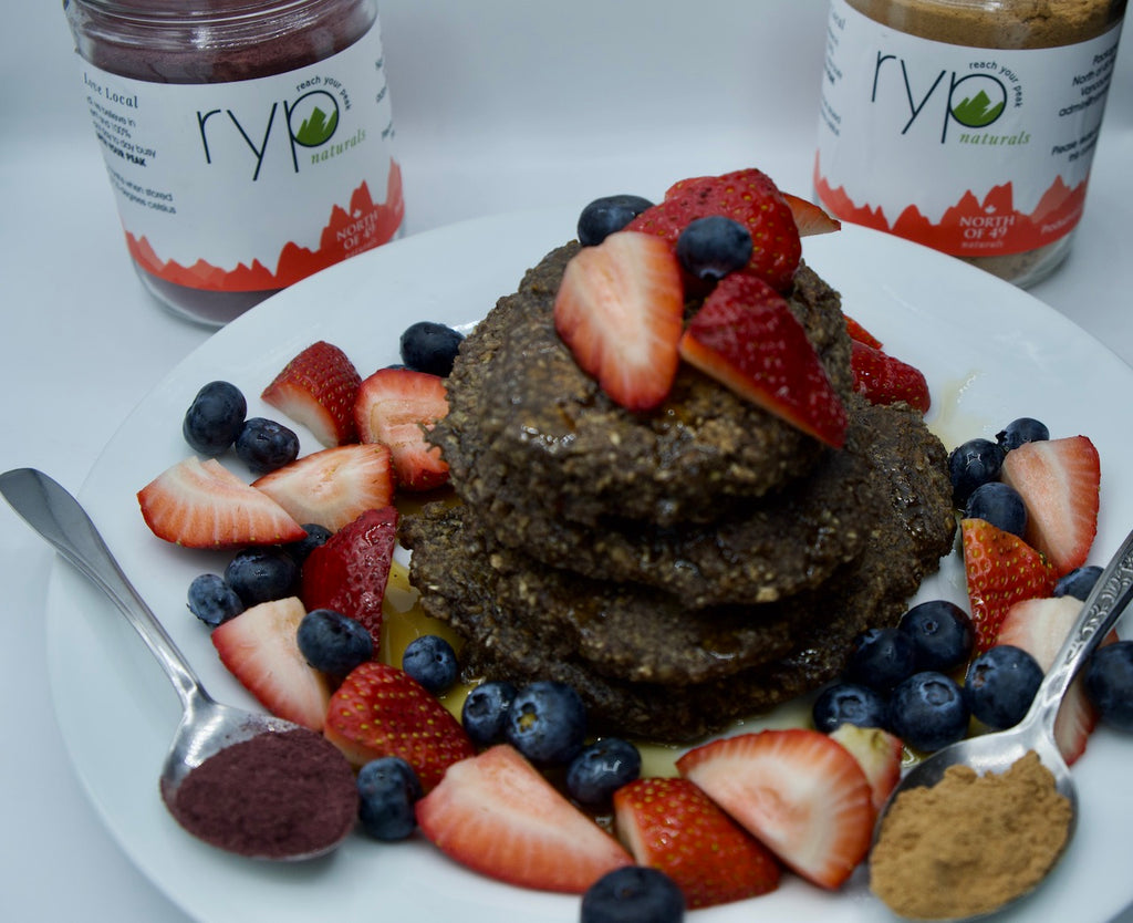 RYP Strawberry & Blueberry Oat Pancakes